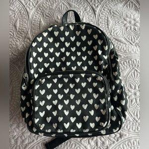 No Boundaries Black with white hearts Backpack